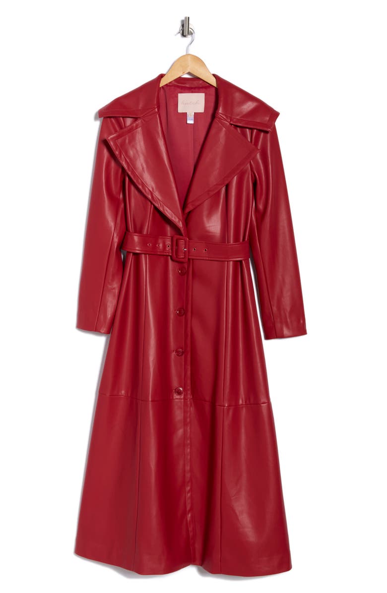 Hutch Reed Faux Leather Coat, Main, color, Red