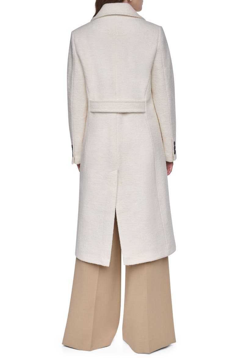 Single Breasted Bouclé Wool Blend Coat, Alternate, color, PEARL