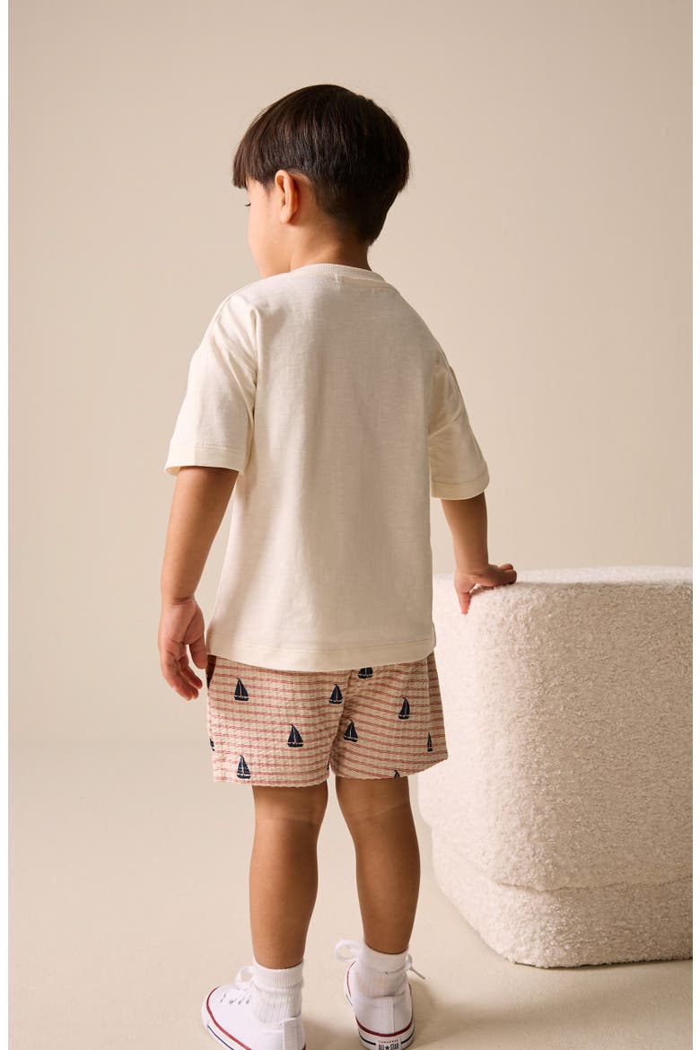Kids' Boat Graphic T-Shirt & Shorts Set, Alternate, color, WHITE