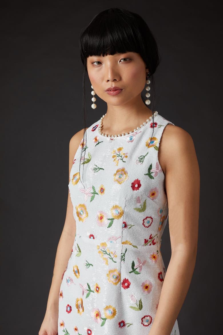 Derling Embroidered Dress, Alternate, color, Blanche
