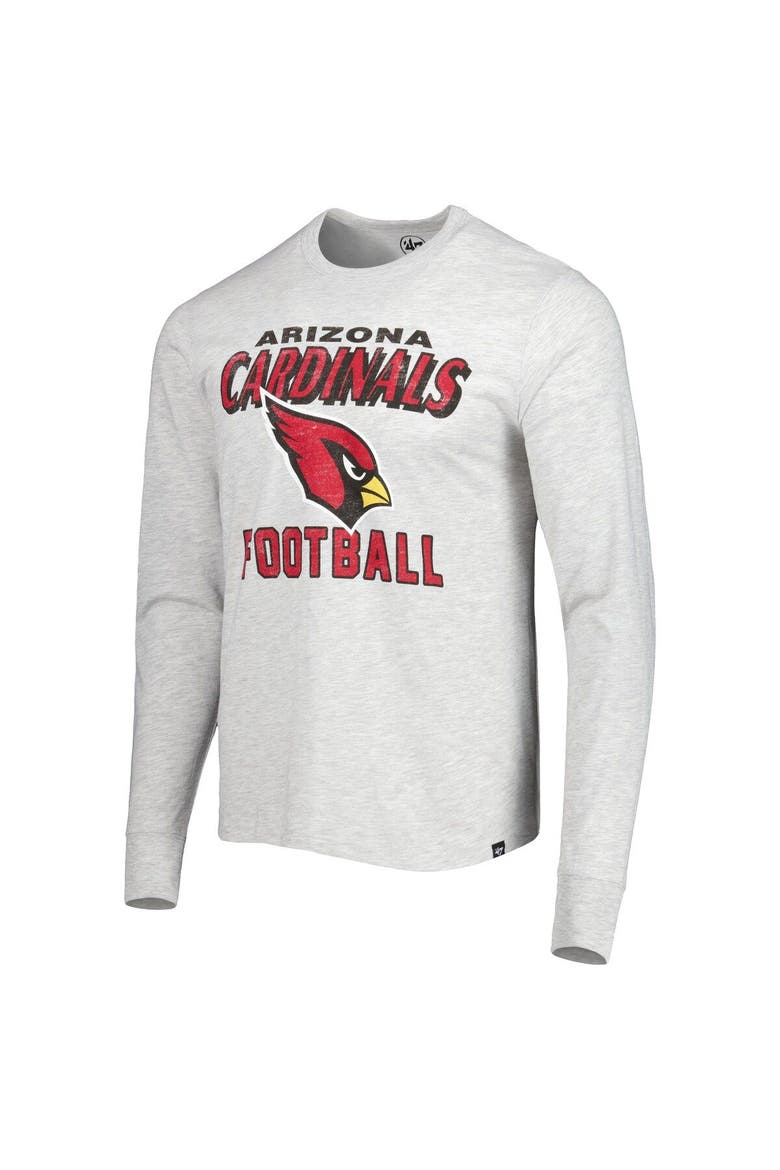 Men's '47 Heathered Gray Arizona Cardinals Dozer Franklin Long Sleeve T-Shirt, Alternate, color, Gray
