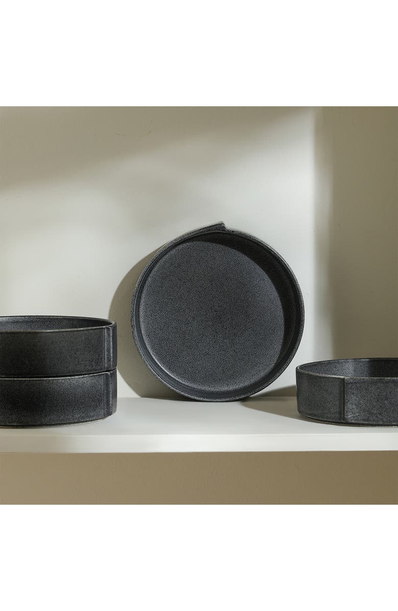 Stone Lain Bao Stoneware 4-Piece Pasta Bowl Set, Alternate, color, Charcoal