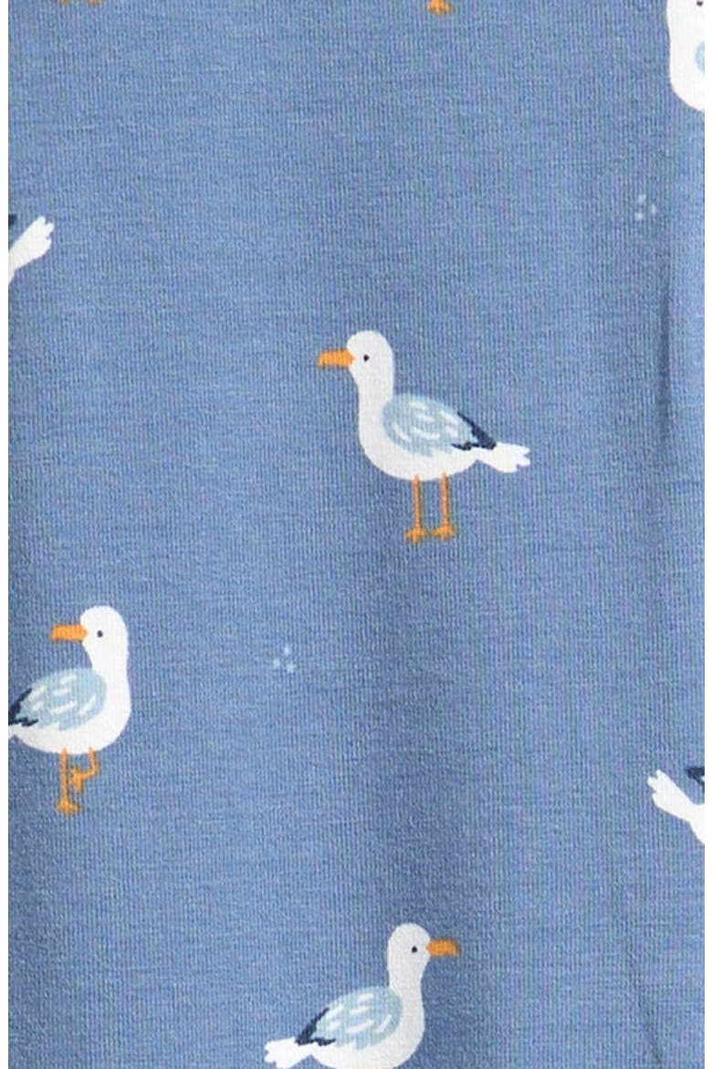 Seagulls Zip Front Footie, Alternate, color, BLUE