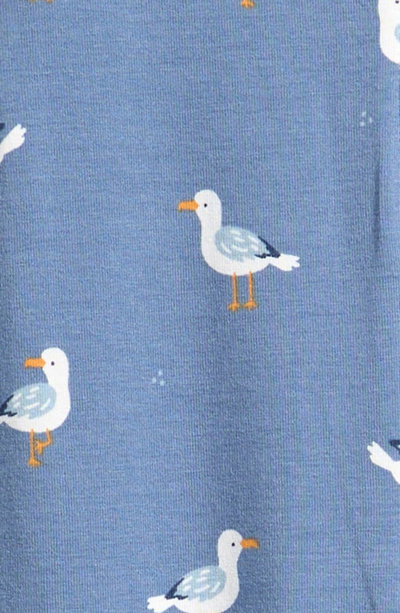 Petit Lem Seagulls Zip Front Footie, Alternate, color, Blue