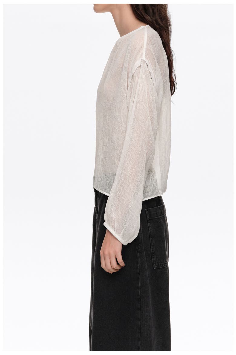 Sweater with Metallic Beads, Alternate, color, WHITE