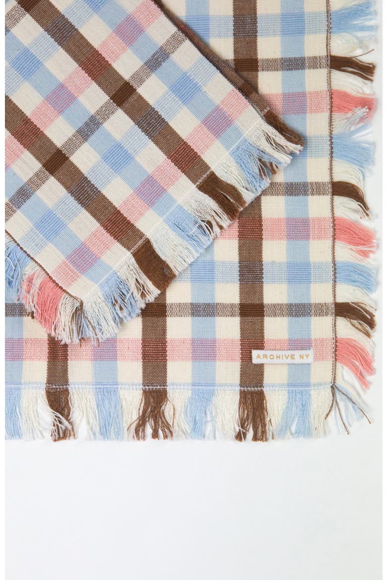 Handwoven Classic Plaid Cotton Party Napkins, Set of 4, Alternate, color, Brown