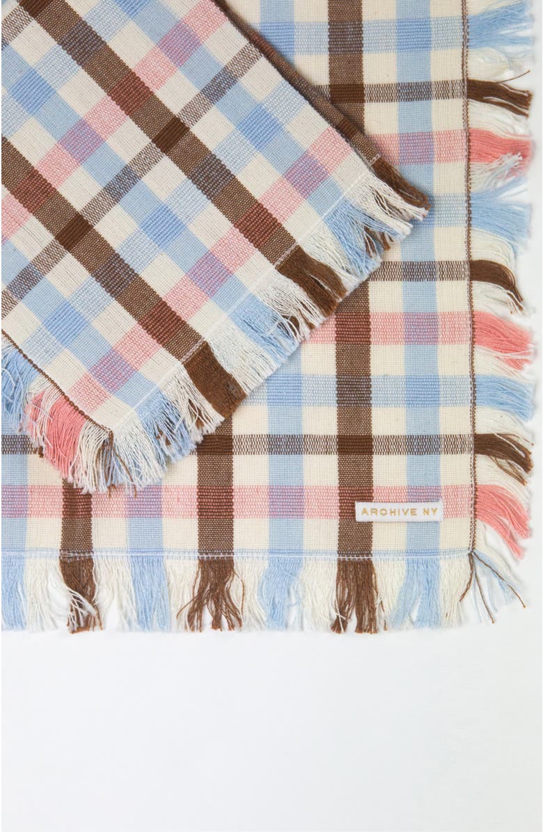 Archive New York Handwoven Classic Plaid Cotton Party Napkins, Set of 4, Alternate, color, Brown