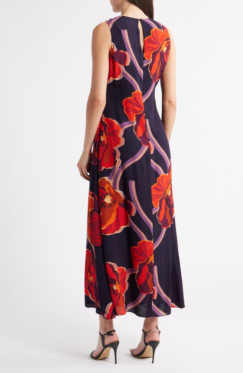 Lost + Wander Iris Floral Print Sleeveless Maxi Dress, Alternate, color, Black Red