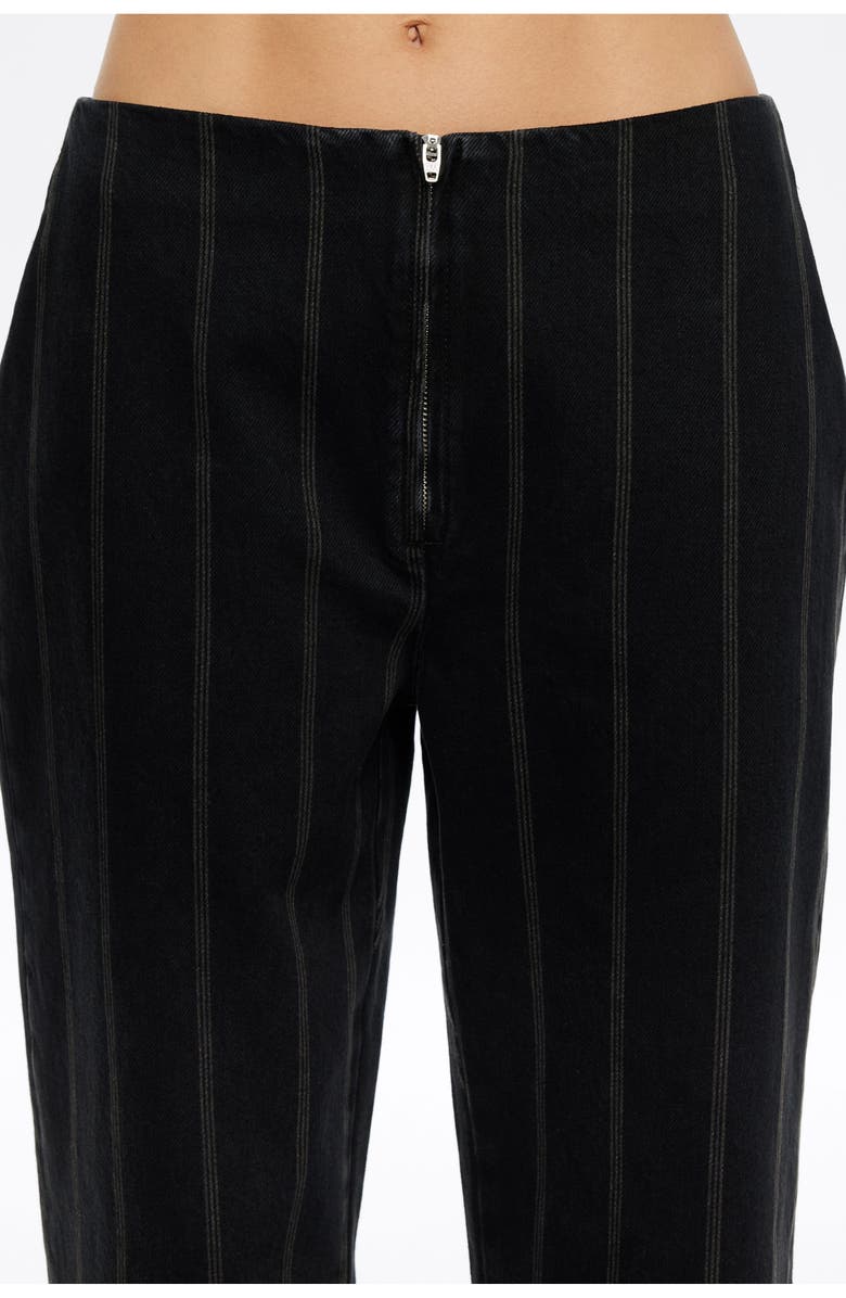 Bimba y Lola Striped Denim Ankle-Length Jeans, Alternate, color, Washed Black