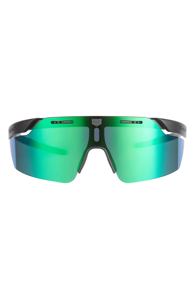 TAG Heuer Shield Pro 228mm Sport Sunglasses, Main, color, Matte Black / Green Mirror