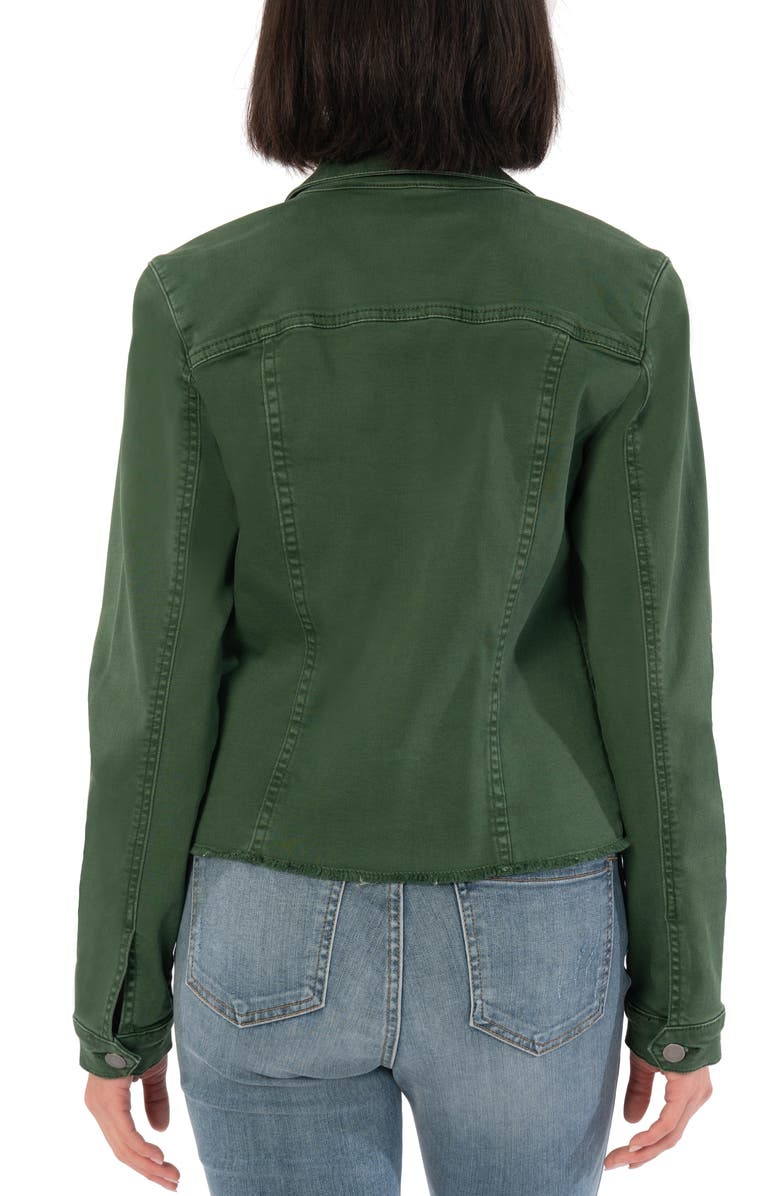 KUT from the Kloth Kara Fray Hem Denim Trucker Jacket, Alternate, color,