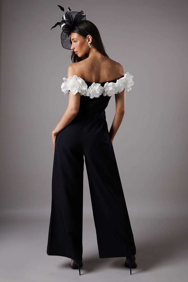 Bardot Wide Leg Jumpsuit, Alternate, color, Mono