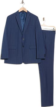 Andrew Marc Kids' Blue Windowpane Nested Suit