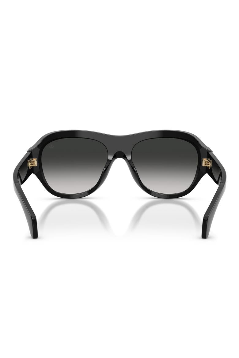 Elevane 56mm Irregular Sunglasses, Alternate, color, BLACK / DARK GRADIENT GREY
