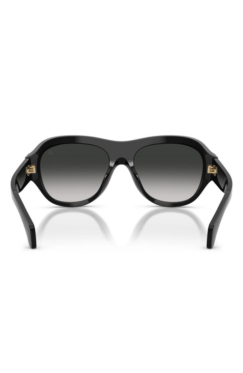 Moncler Elevane 56mm Irregular Sunglasses, Alternate, color, Black / Dark Gradient Grey