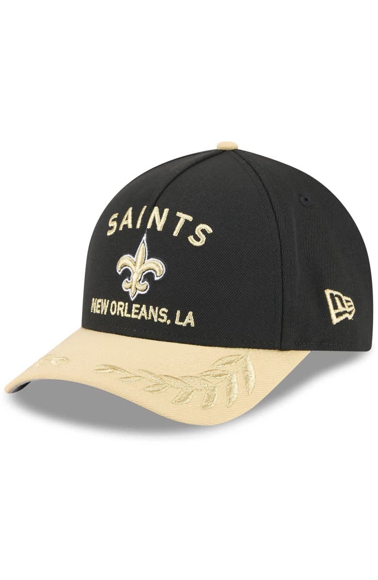 New Era Men's New Era Black/Gold New Orleans Saints 2025 NFL Draft 9FORTY A-Frame M-Crown Adjustable Hat, Main, color, Black
