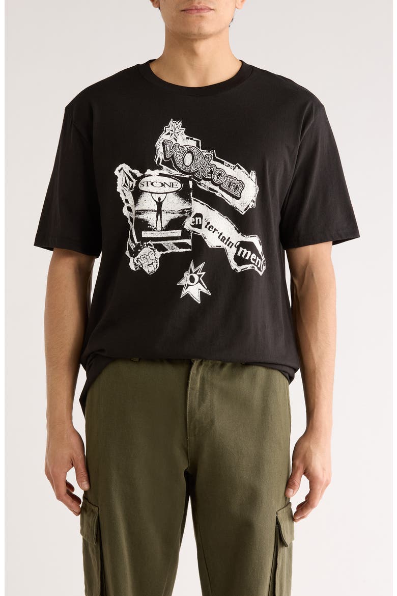 Stone Graphic T-Shirt, Main, color, BLACK