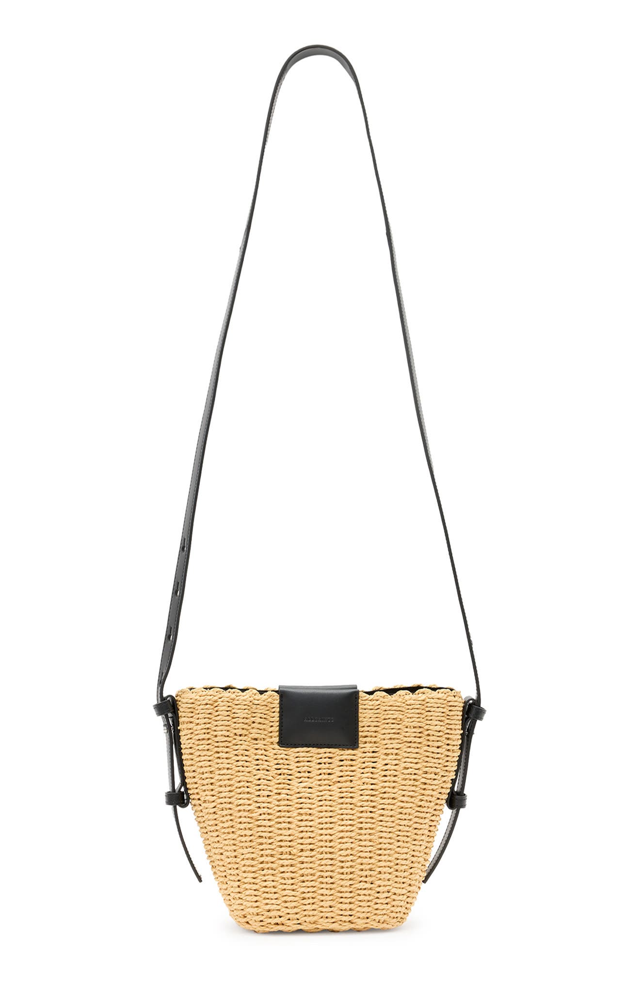 AllSaints Ebro Woven Crossbody Bag, Main, color, Natural