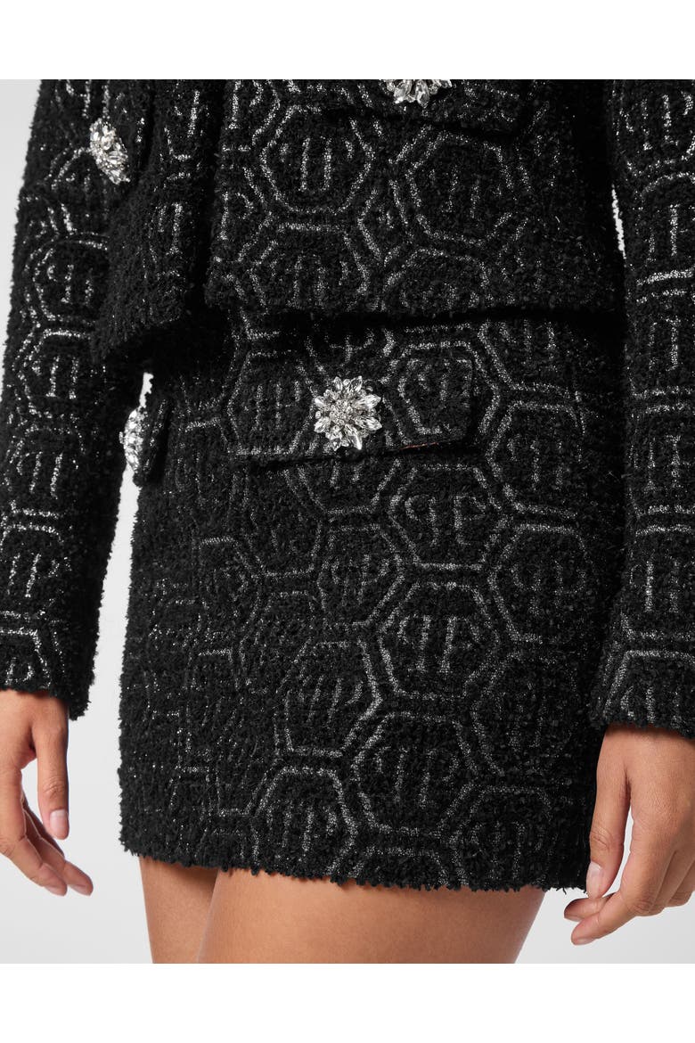 Mini Skirt Monogram Women, Alternate, color, black