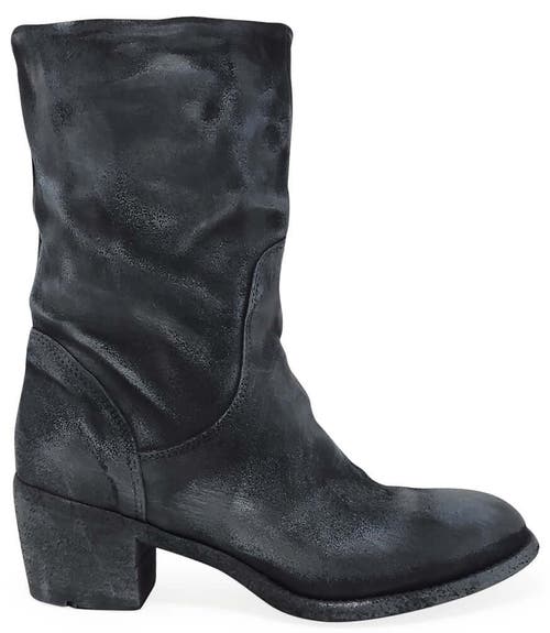 Madison Maison Suede Metallic Mid Calf Boot In Silver