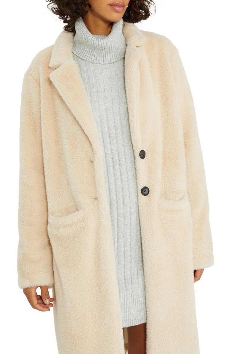 Sanctuary Juniper Longline Faux Fur Jacket, Alternate, color,