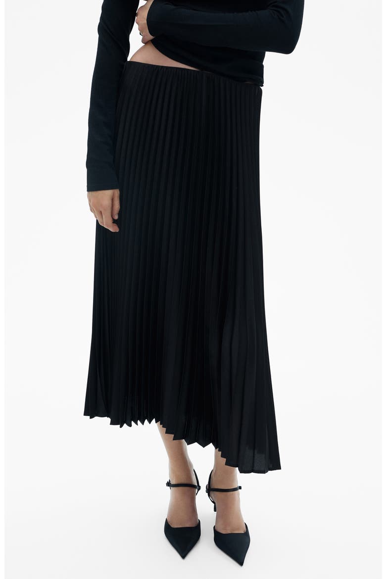 Pleated Maxi Skirt, Main, color, BLACK
