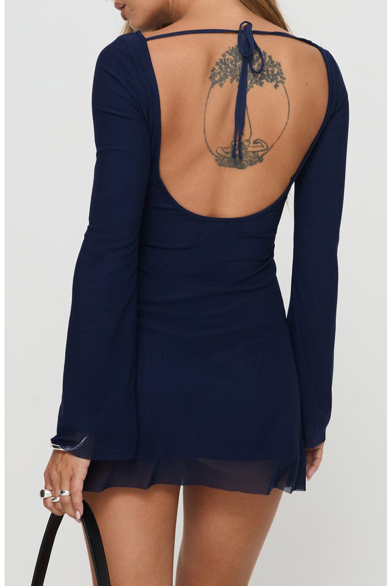 Lukea Long Sleeve Mesh Minidress, Alternate, color, NAVY