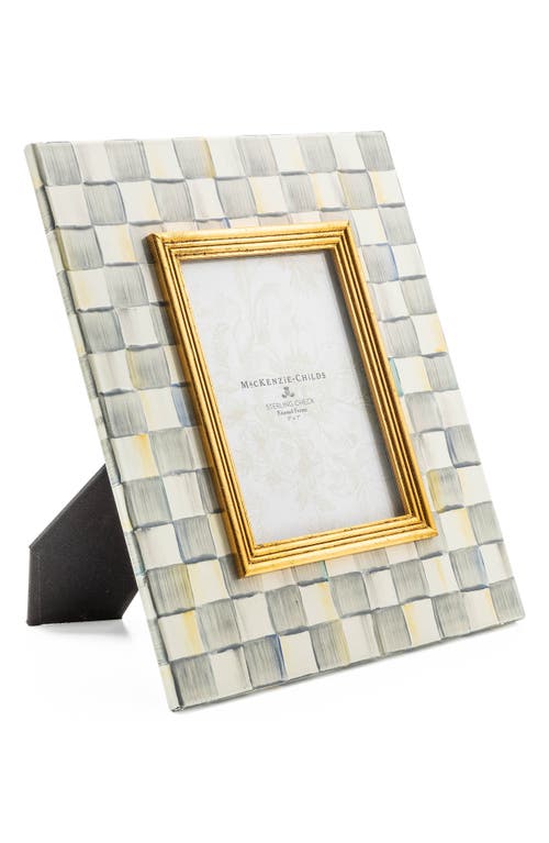 Mackenzie-childs Mackenzie Childs Sterling Check Enameled Steel 5 X 7-inch Picture Frame