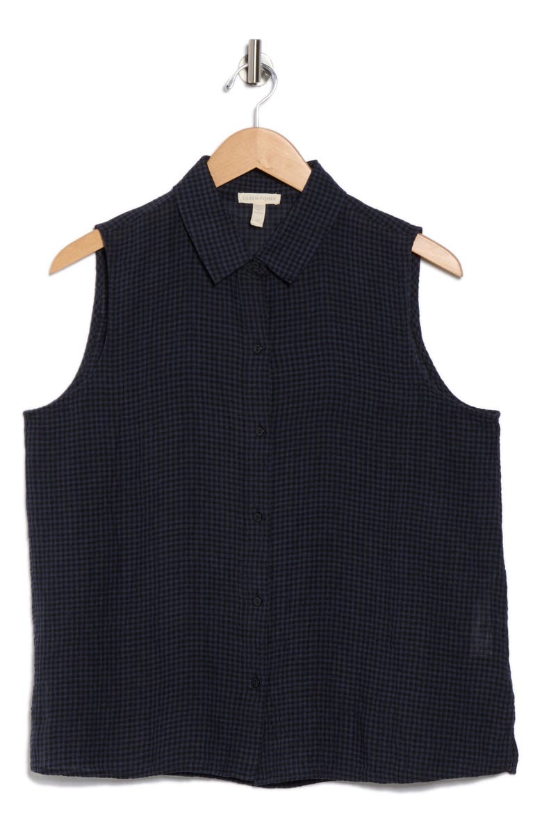 Eileen Fisher Classic Organic Linen Button-Up Shirt, Alternate, color, Ocean