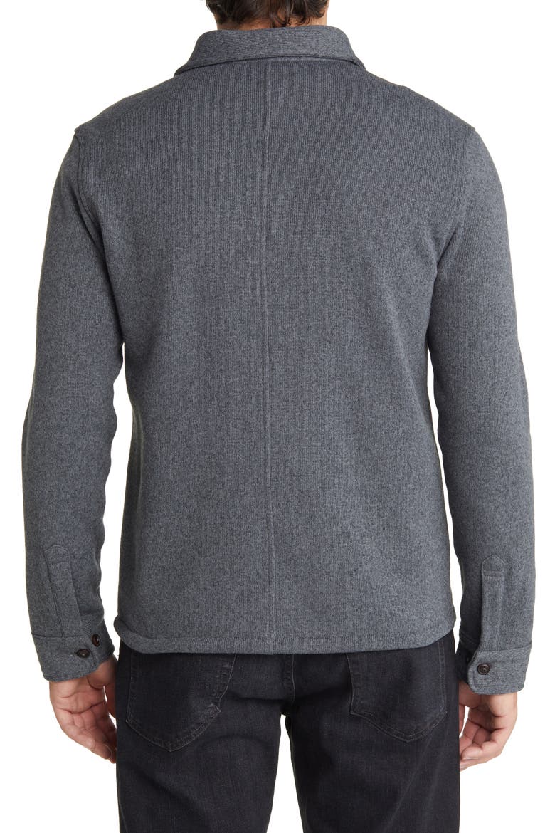 Sweater Fleece Button-Up Shirt Jacket, Alternate, color, IRON