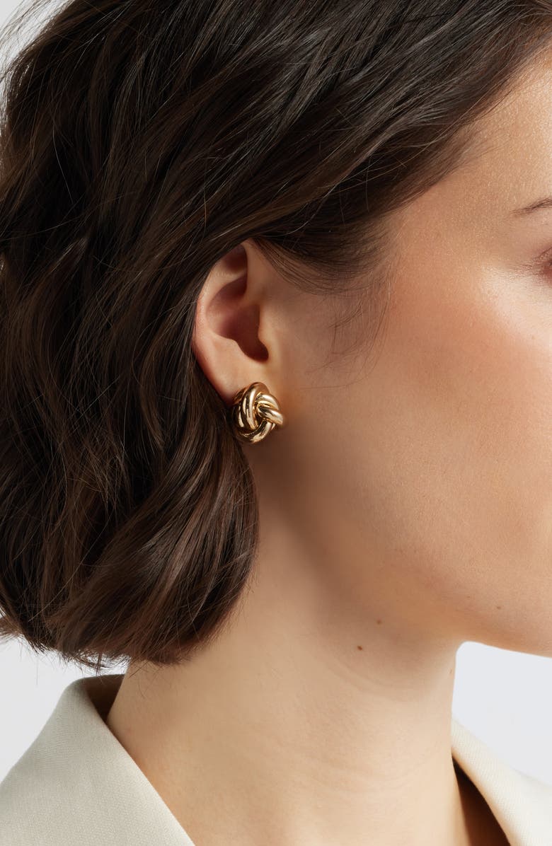 Nordstrom Double Knot Stud Earrings, Alternate, color, Gold