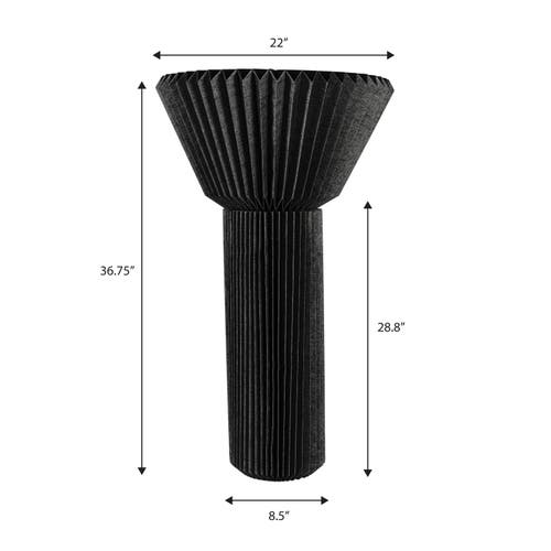 Jonathan Y Archer 37" Modern Minimalist Pleated Shade Floor Lamp In Black
