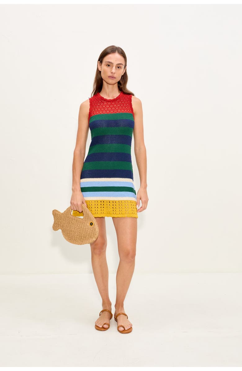 SIMONMILLER Yvonne Knit Mini Dress, Alternate, color, Brick Stripe Combo