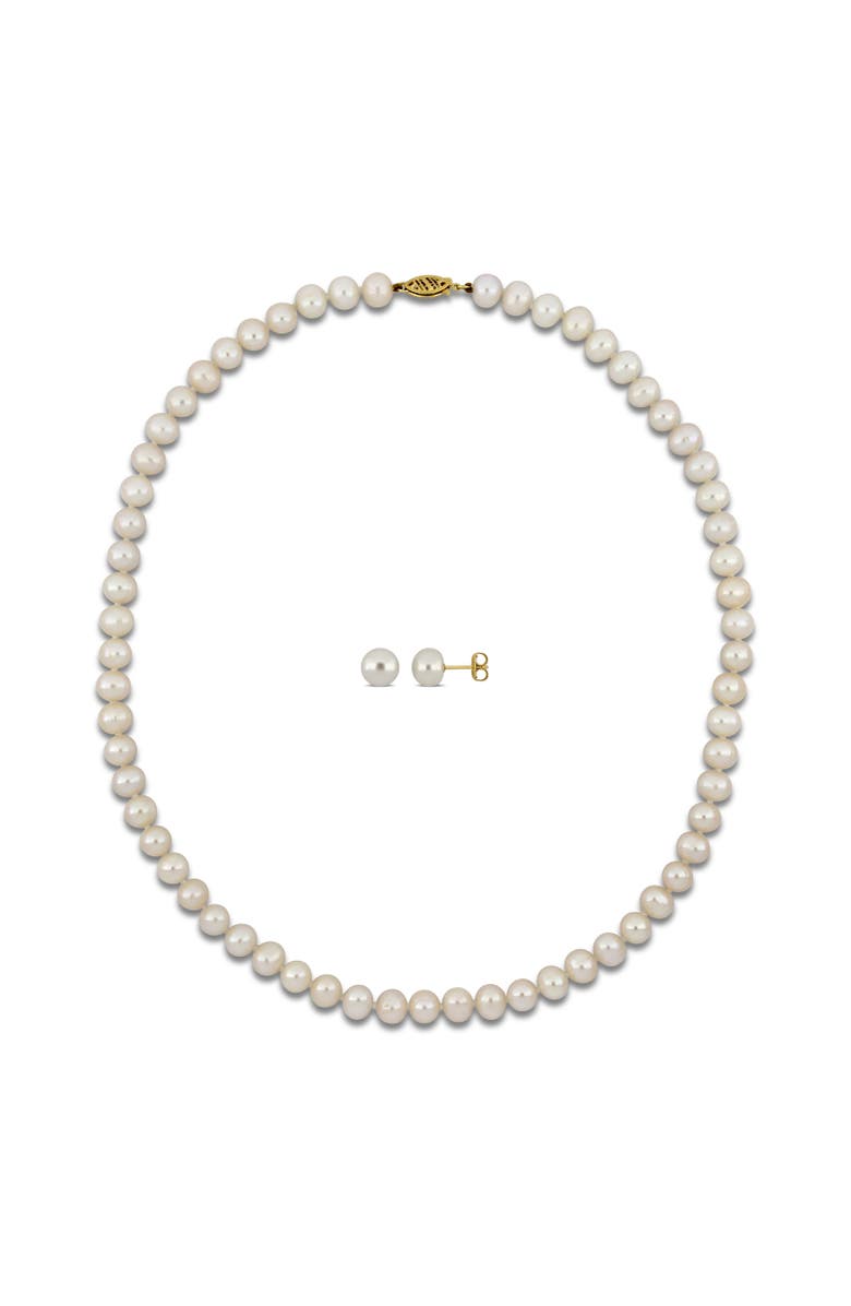 Julianna B. 2-Piece Set Cultured Pearl Necklace & Earrings 10K, Alternate, color, Pearl