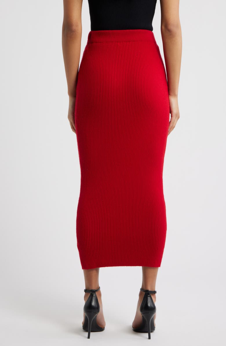 HOUSE OF CB Lourdes Rib Maxi Skirt, Alternate, color, Blood Red