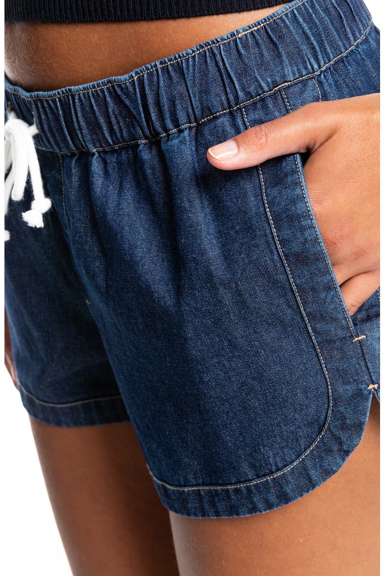 New Impossible Drawstring Cotton Denim Shorts, Alternate, color, DARK INDIGO