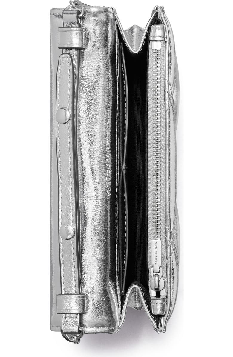 Tory Burch Kira Diamond Quilted Metallic Leather Crossbody Bag, Alternate, color,