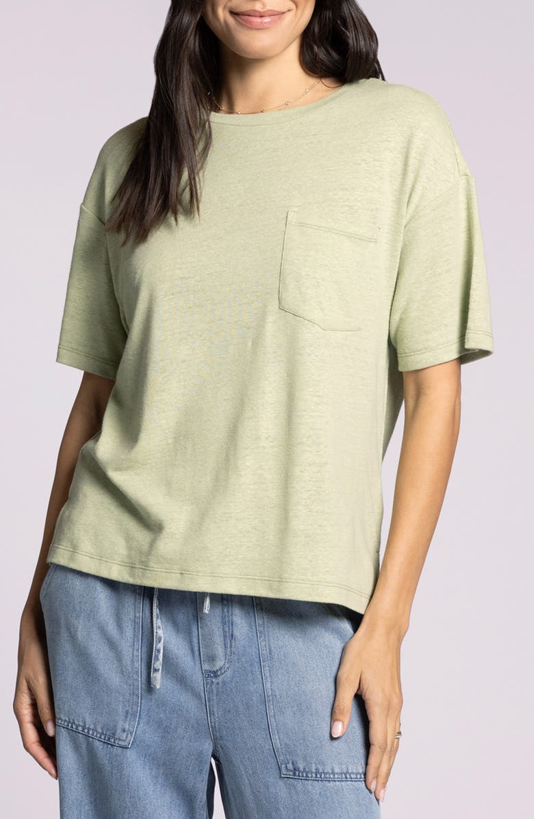 Thread & Supply Kay Oversize Linen Blend T-Shirt, Main, color, Aloe