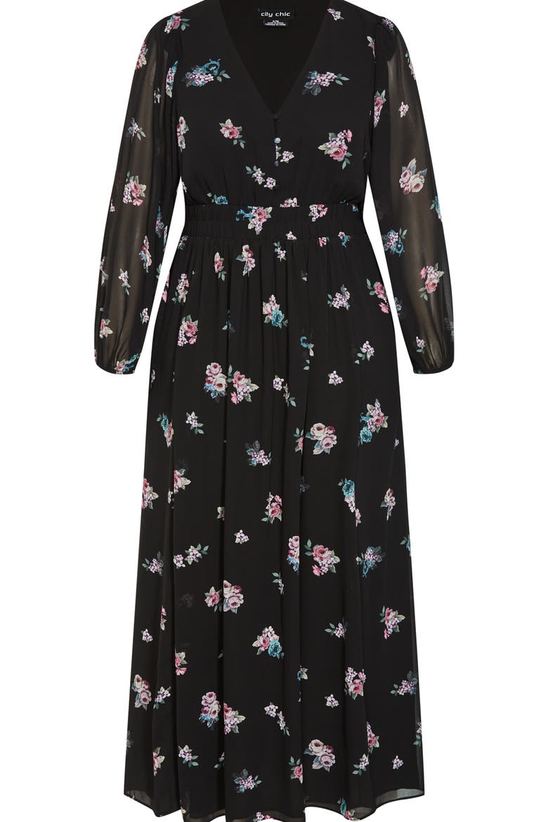 Jemina Floral Print Long Sleeve Maxi Dress, Alternate, color, VINTAGE ROSEBUD