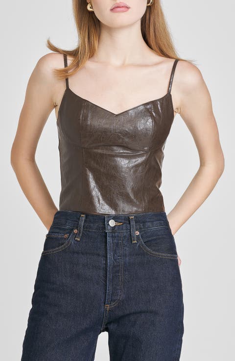 Estella Faux Leather Camisole