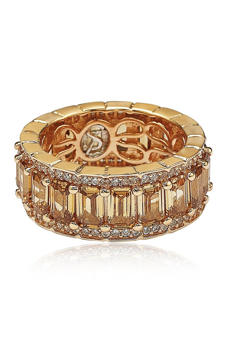 SUZY LEVIAN Pink Rhodium Plated Sterling Silver CZ Band Ring, Alternate, color, 