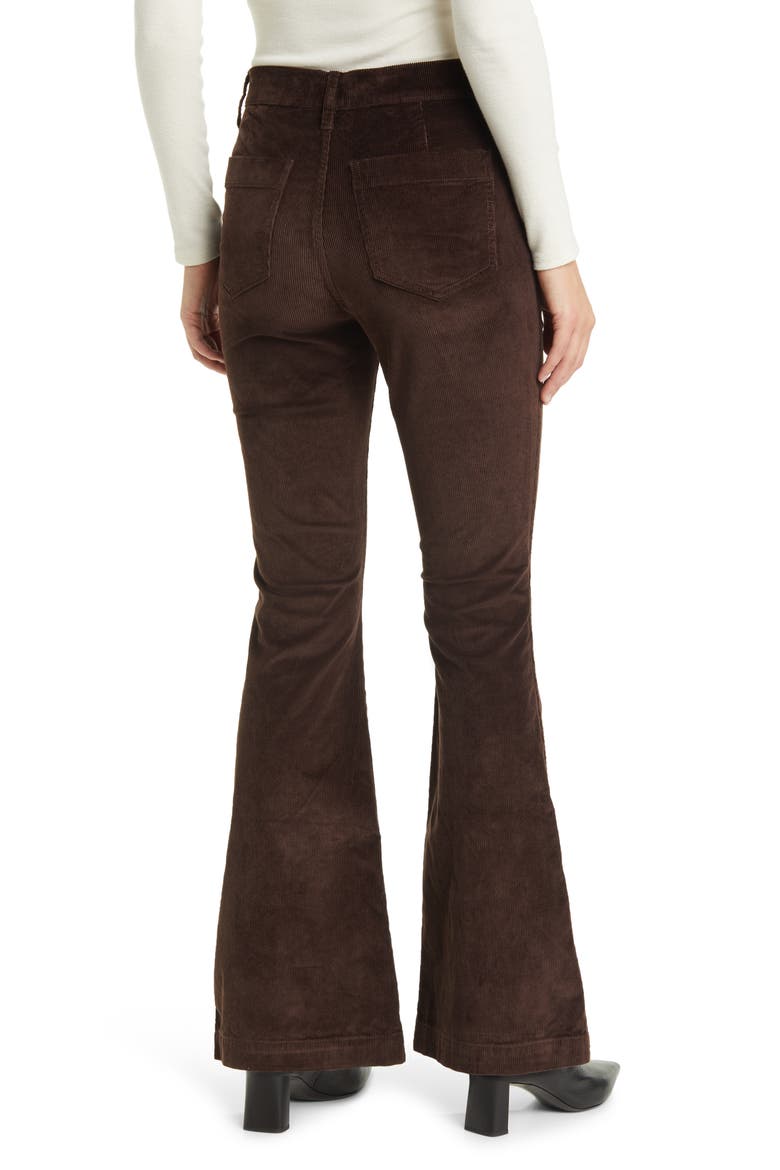 Perfect Flare Corduroy Pants, Alternate, color, DARK COFFEE