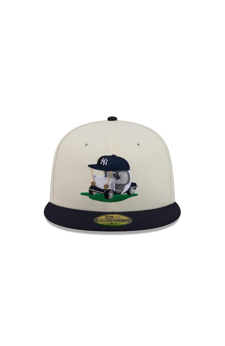 New Era Men's New Era  Cream/Navy New York Yankees Bullpen Cart 59FIFTY Fitted Hat, Alternate, color, Cream