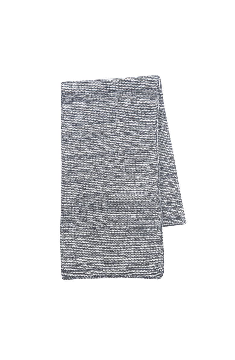 Lambs & Ivy Signature 100% Cotton Marl Textured Knit Baby Blanket, Main, color, Navy