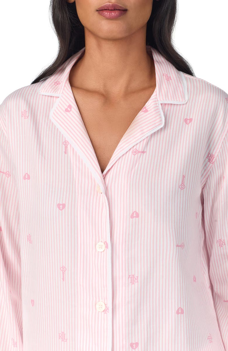 Lauren Ralph Lauren Stripe Print Short Pajamas, Alternate, color,