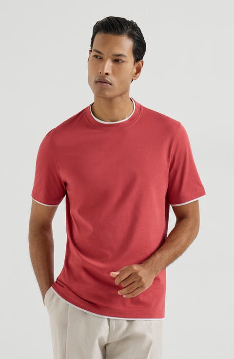 T-shirt with faux-layering