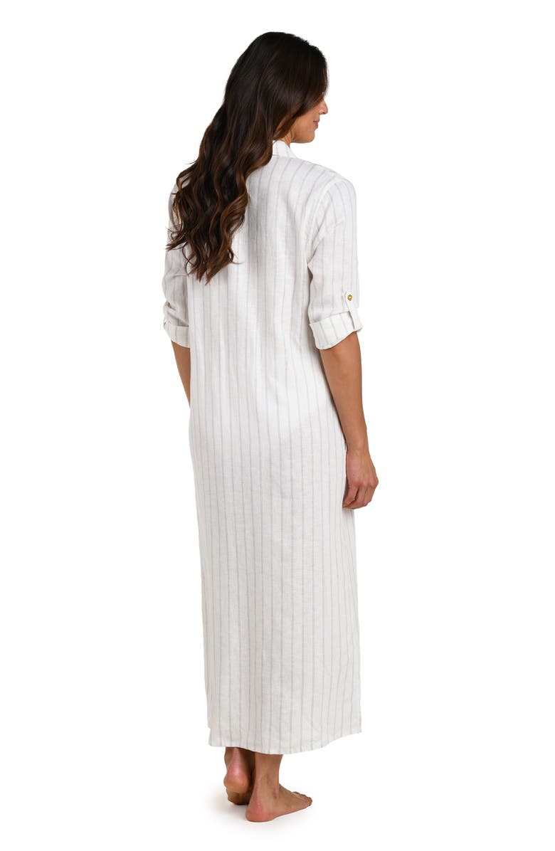 La Blanca Delphine Coast Button Front Cover-Up Shirtdress, Alternate, color, Cream