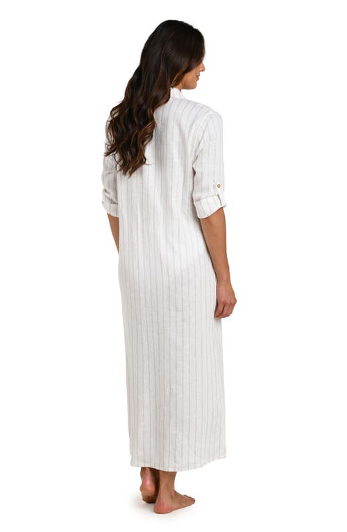 La Blanca Delphine Coast Button Front Cover-up Shirtdress In White