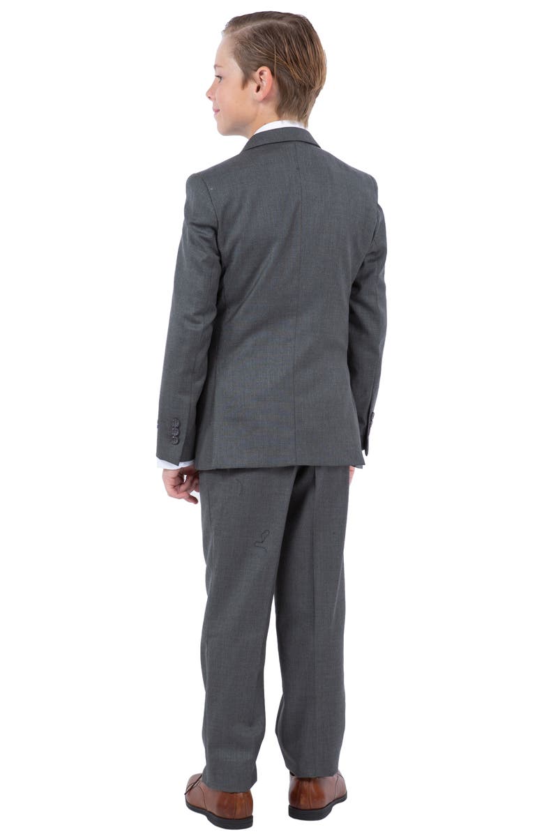 Perry Ellis Kids' Grey Five-Piece Sharkskin Suit, Alternate, color, Platinum Grey