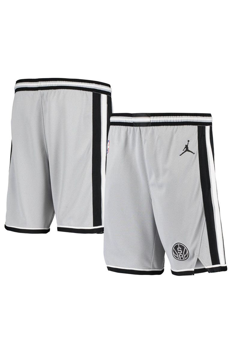 Youth Jordan Brand Silver San Antonio Spurs 2019/20 Swingman Performance Shorts - Statement Edition, Main, color, Silver